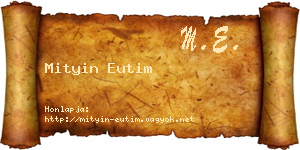 Mityin Eutim névjegykártya